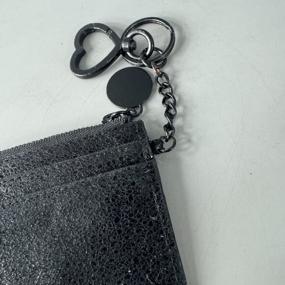 VICTORIA SECRET METALLIC CRACKLE HEART KEYCHAIN CARD CASE - Picture 9 of 14